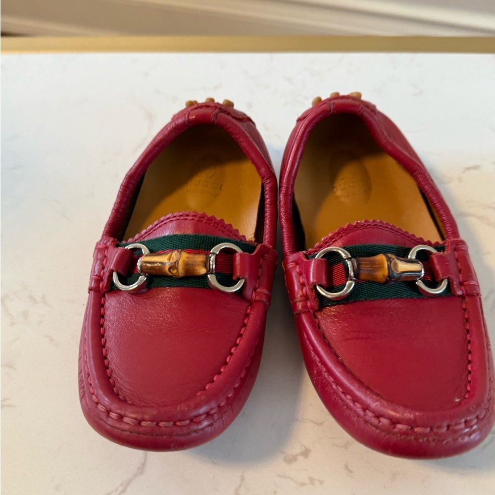 Gucci Boys Red Leather Loafers by Gucci